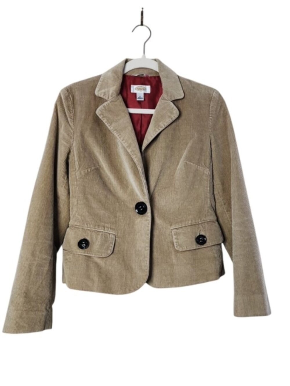 Talbots  Vintage Corduroy Stretch Tan Jacket Blazer Sz 2